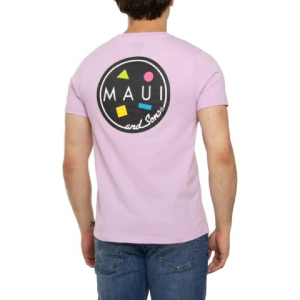 NWT Maui and Sons Pink Cookie Logo Surf T-Shirt Size Medium
